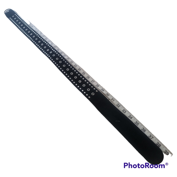 Black Suede Leather Studded Belt 39\